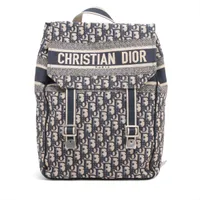 クリスチャンディオール オブリーク キャンバス バックパック/リュック ネイビー