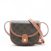 セリーヌ トリオンフ ブザス レザー ショルダーバッグ ボルドー