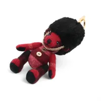 バーバリー トーマスベア チャーム ファブリック×GP ブラック×レッド ガーズマン(衛兵)モチーフ