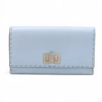 フェンディ セレリア ピーカブー 8M0308 レザー ロングウォレット ブルー