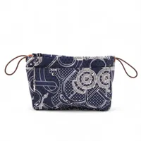 エルメス フールビ20 シルク×ナイロン ポーチ ブルーニュイ シルバー金具 X:2016年