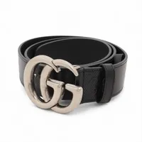 グッチ 406831 GGマーモント ベルト 85 GP×革 ブラック