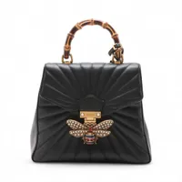 グッチ バンブー クイーンマーガレット レザー バックパック/リュック ブラック 476664