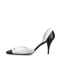 シャネル ココマーク 06C レザー パンプス 35.5 レディース ブラック×ホワイト G24974 リフト予備 箱あり