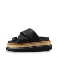 サカイ 23SS レザー サンダル 39 レディース ブラック 23-06575 クロスストラップ 厚底