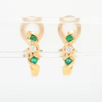 ティファニー エメラルド ダイヤ イヤリング 18K(YG) 総4.7g