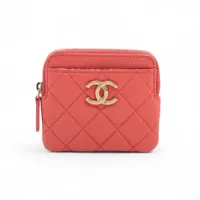 シャネル マトラッセ キャビアスキン フラグメントケース オレンジ ゴールド金具 ランダムシリアル