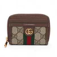 グッチ GGスプリーム オフィディア 658552 PVC×レザー コインケース ブラウン