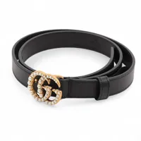 グッチ 476342 GGマーモント ベルト 75 レザー ブラック