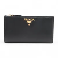 プラダ サフィアーノスマルト ロボット 1ML005 レザー 財布 ブラック