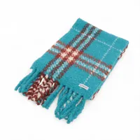 バーバリー マフラー ウール×アルパカ ブルー