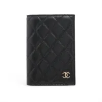 CHANEL マトラッセ ケース シャネル マトラッセ キャビアスキン パスポートケース ブラック