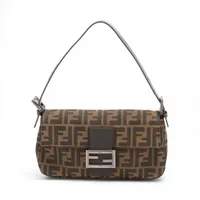 フェンディ ズッキーノ マンマバケット キャンバス×レザー ショルダー