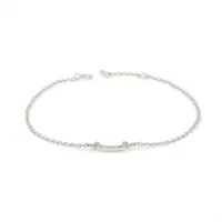 ティファニー Tスマイル ミニ ダイヤ ブレスレット 750(WG) 1.8g