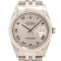 ロレックス デイトジャスト36 16234 SS×WG SS AT シルバー文字盤