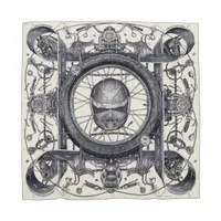 エルメス スカーフ ウール×シルク ホワイト×ブラック エルメス カレジェアン 24 FAUBOURG SAINT HONORE