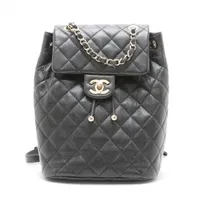 シャネル マトラッセ キャビアスキン チェーンリュック ブラック ゴールド金具 ランダムプレート