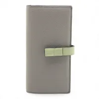 ロエベ アナグラム ラージバーティカルウォレット レザー ロングウォレット グレー