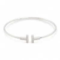 ティファニー Tワイヤー ダイヤ ブレスレット 750(WG) 8.7g