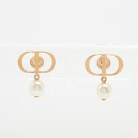 ディオール Petit CD プチCD ピアス(両耳用) GP×フェイクパール