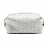 ゴヤール ボーイング25 PVC×レザー ポーチ ホワイト