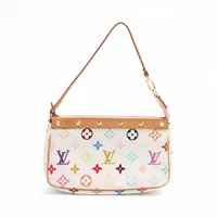 ヴィトン マルチカラー ポシェットアクセソワール M92649 ホワイトxブラウン