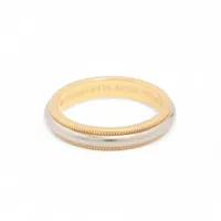 ティファニー ミルグレインバンド リング 750(YG)×Pt950 5.7g