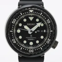 セイコー プロスペックス マリンマスター プロフェッショナル SBBN047 CE×SS×TI TI×ラバー QZ ブラック文字盤