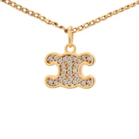 セリーヌ トリオンフ ネックレス GP×ラインストーン ゴールド