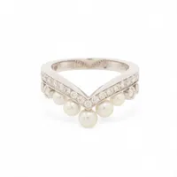 ショーメ ジョゼフィーヌ エグレット パール ダイヤ リング 750(WG) 4.2g 約3.0mm～4.0mm 50  083292-050