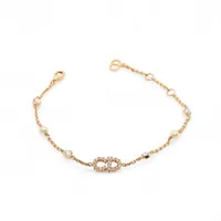 ディオール Clair D Lune クレール ディー リュヌ ブレスレット GP×ラインストーン×フェイクパール ゴールド