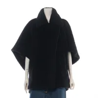マックスマーラ テディベア アルパカ×ウール ポンチョ フリーサイズ レディース ブラック  TEBE1 全体スレ