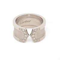 カルティエ C2ワイド ダイヤ リング 750(WG) 11.4g 52 B4044152