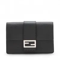 フェンディ レザー クラッチバッグ ブラック 7M0297