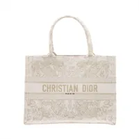 クリスチャンディオール ブックトート ミディアム キャンバス トートバッグ ホワイト