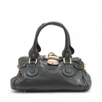 クロエ パディントン レザー ハンドバッグ ブラック 無記名ギャラ