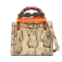 グッチ バンブー ダイアナ パイソン 2WAYハンドバッグ ベージュ 655661