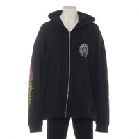 クロムハーツ パーカー コットン サイズXXL ブラック グラデーションサークル ヨゴレ プリント割れ ニオイあり