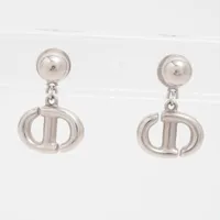 ディオール CD Navy CDネイビー ピアス(両耳用) GP シルバー