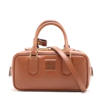 ミュウミュウ ナッパクリスタル レザー 2WAYハンドバッグ ライトブルー