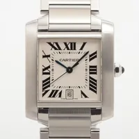 カルティエ タンクフランセーズ W51002Q3 SS SS AT シルバー文字盤