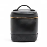 シャネル ビコローレ ラムスキン バニティバッグ ブラック ゴールド金具 4番台