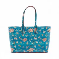 クリスチャンルブタン カバタ パテントレザー トートバッグ ブルー