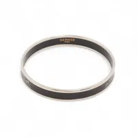 エルメス エマイユPM バングル GP シルバー×ブラック