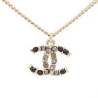 シャネル ココマーク 16B ネックレス GP×ラインストーン ゴールド