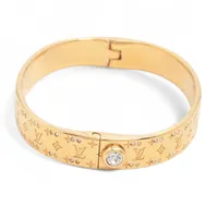 ヴィトン M64861 リジッドブレスレットナノグラムストラス LE3272 バングル GP×ラインストーン ゴールド