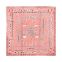 エルメス カレ55 IN THE MOUNTAINS インザマウンテン スカーフ シルク ピンク