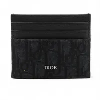 ディオール オブリーク キャンバス×レザー カードケース ブラック