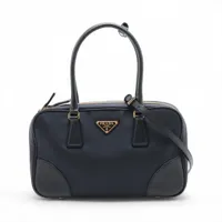 プラダ テスート ナイロンxレザー 2WAYショルダーバッグ ネイビー