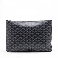 ゴヤール セナMM PVC クラッチバッグ ネイビー